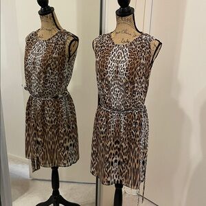C. Wonder Brown and Black Animal Print Mini Dress